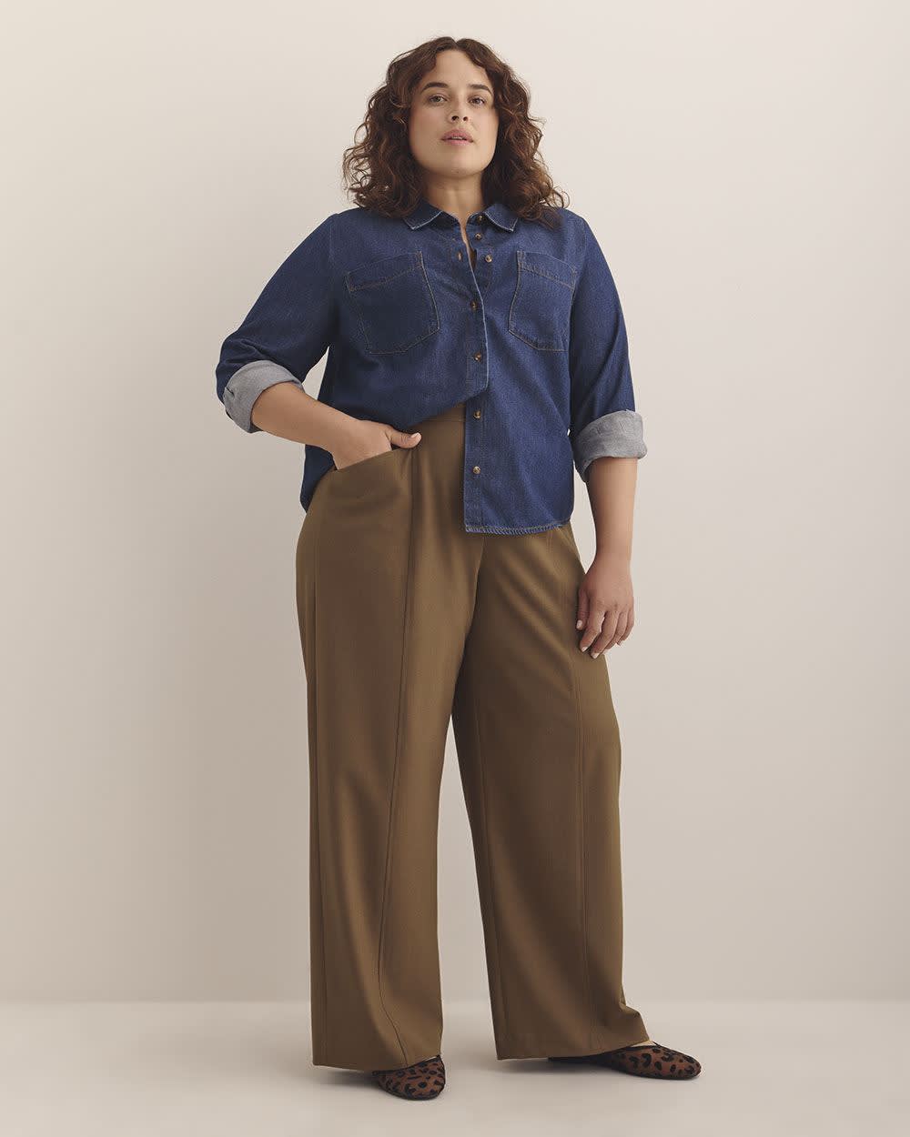 Pull-On Wide-Leg Pant Morning coffee