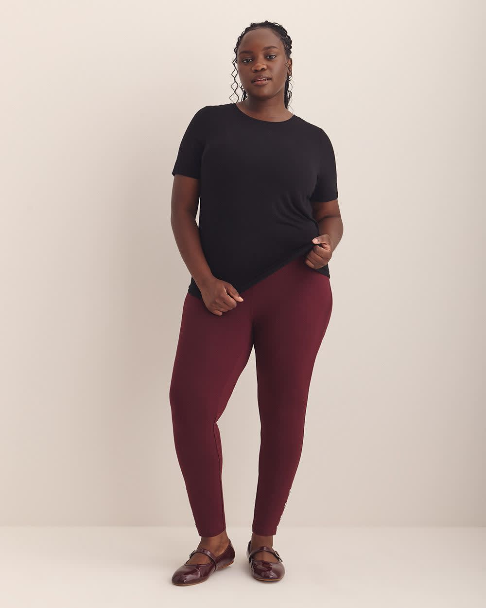 Responsible, Fashion Legging with Buttoned Hem Windsor wine-
