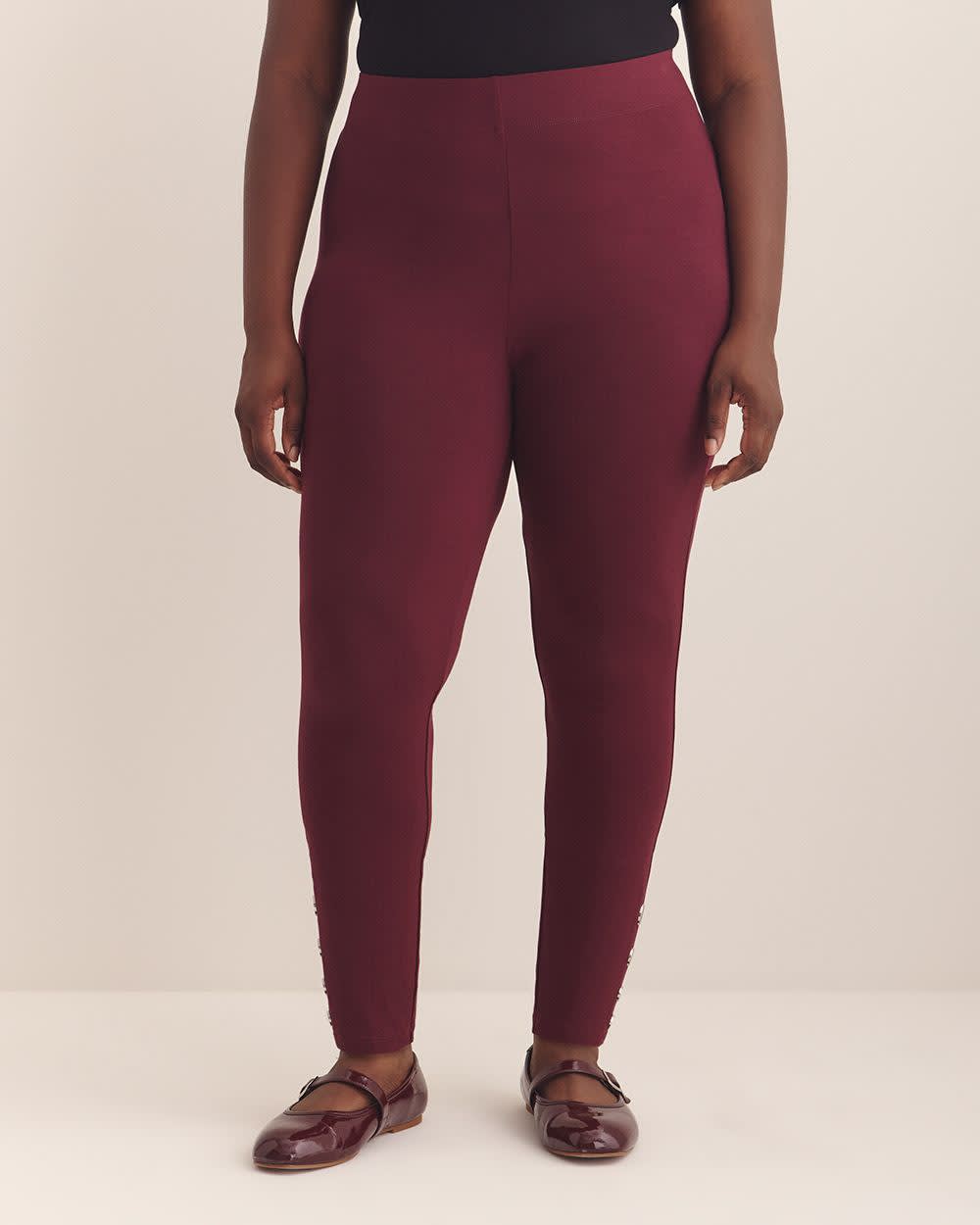 Responsible, Fashion Legging with Buttoned Hem Windsor wine-