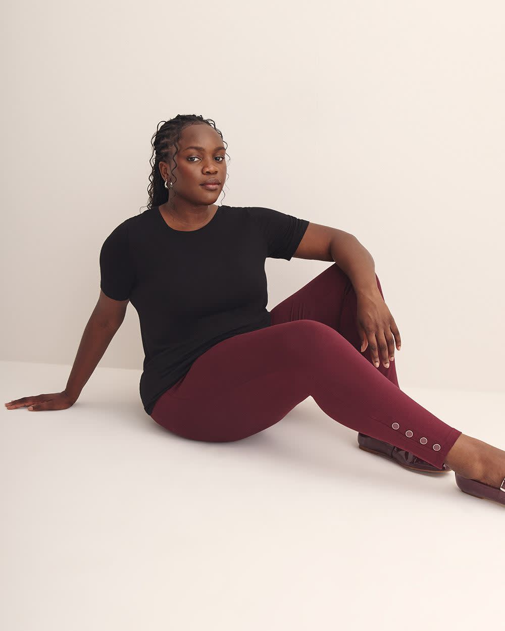 Responsible, Fashion Legging with Buttoned Hem Windsor wine-