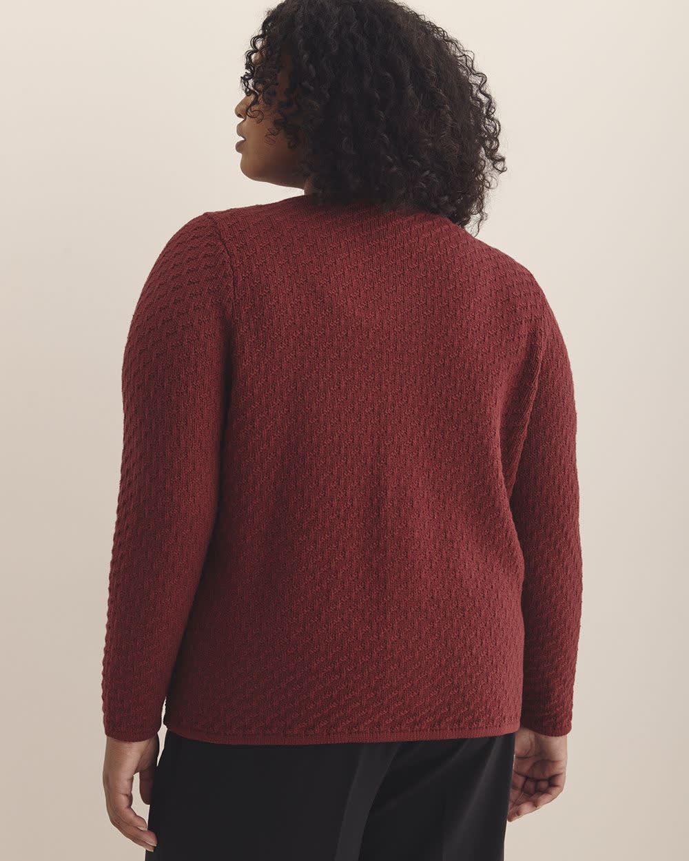 Fancy Stitch Cardigan Sweater Pomegranate
