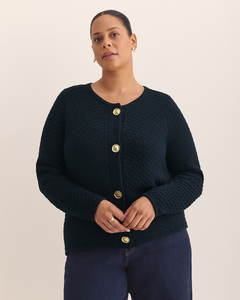Fancy Stitch Cardigan Sweater Sky captain 1 Fancy Stitch Cardigan Sweater Sky captain