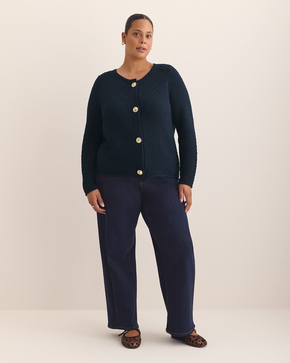 Fancy Stitch Cardigan Sweater Sky captain 2 Fancy Stitch Cardigan Sweater Sky captain
