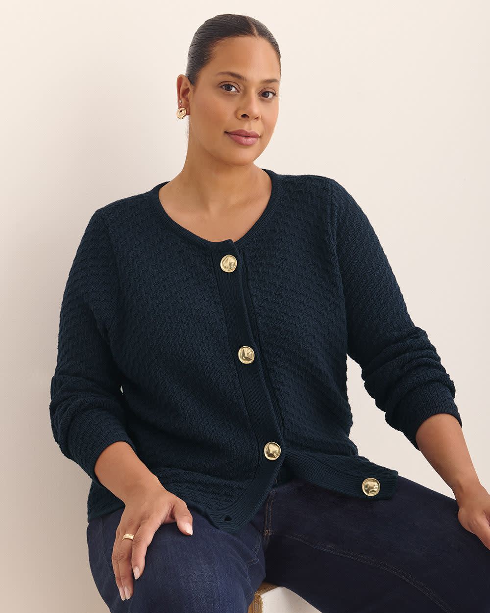 Fancy Stitch Cardigan Sweater Sky captain 5 Fancy Stitch Cardigan Sweater Sky captain