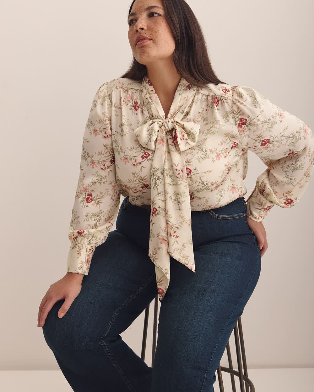 Forward Seam Ultra-Wide-Leg Denim Pant - Addition Elle Dark denim