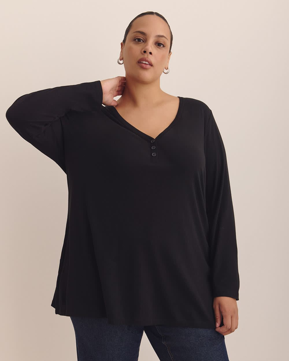 Responsible, Girlfriend-Fit Tunic - PENN. Essentials Black