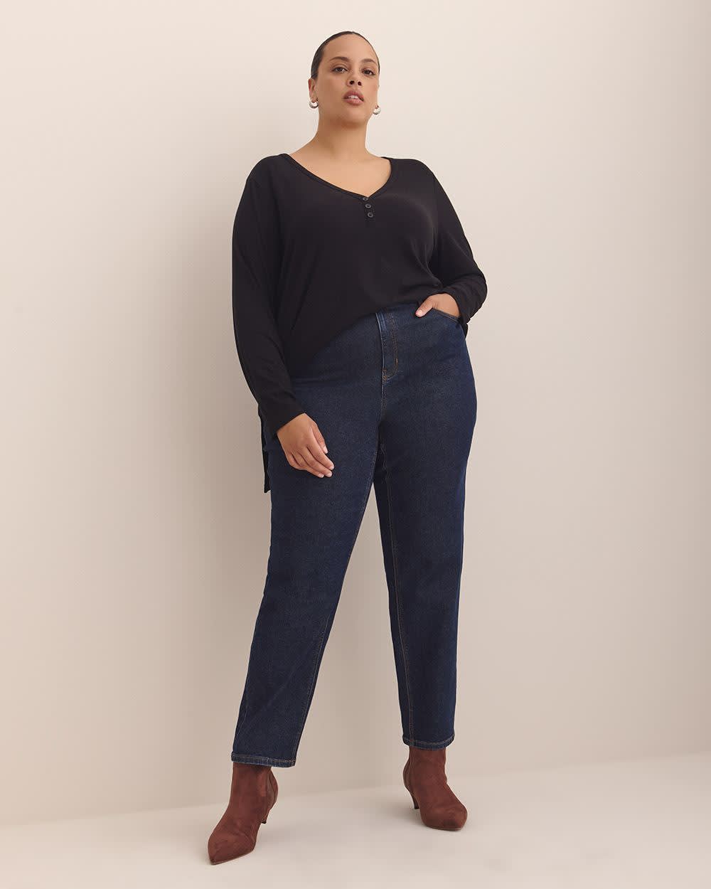 Responsible, Girlfriend-Fit Tunic - PENN. Essentials Black