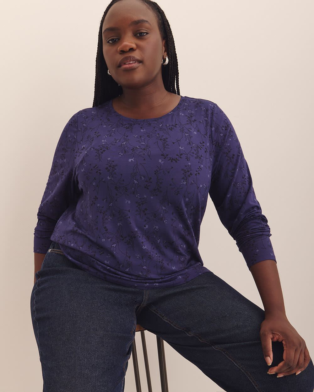 Responsible, Modern-Fit Long-Sleeve Tee - PENN. Essentials Astral aura printed
