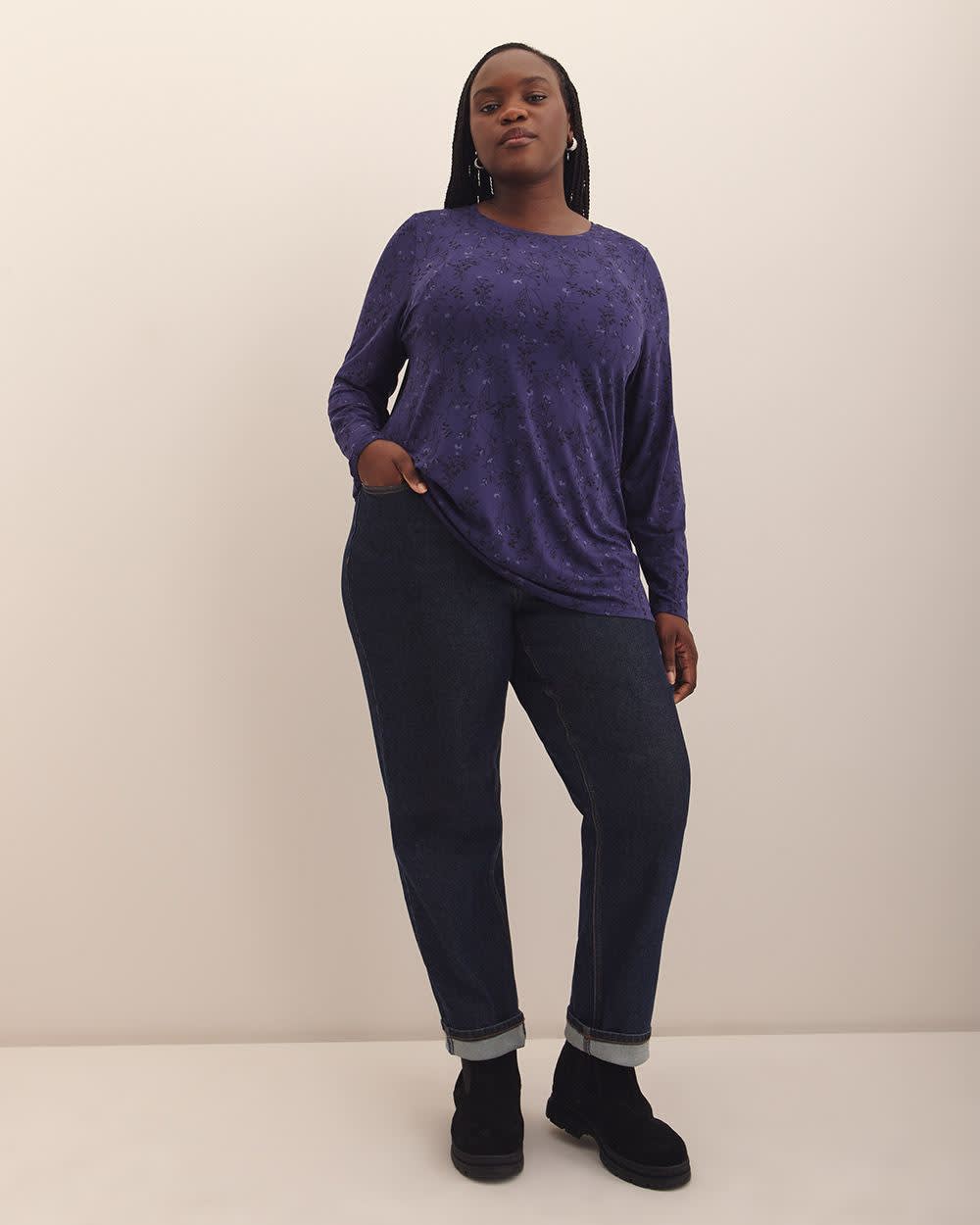 Responsible, Modern-Fit Long-Sleeve Tee - PENN. Essentials Astral aura printed