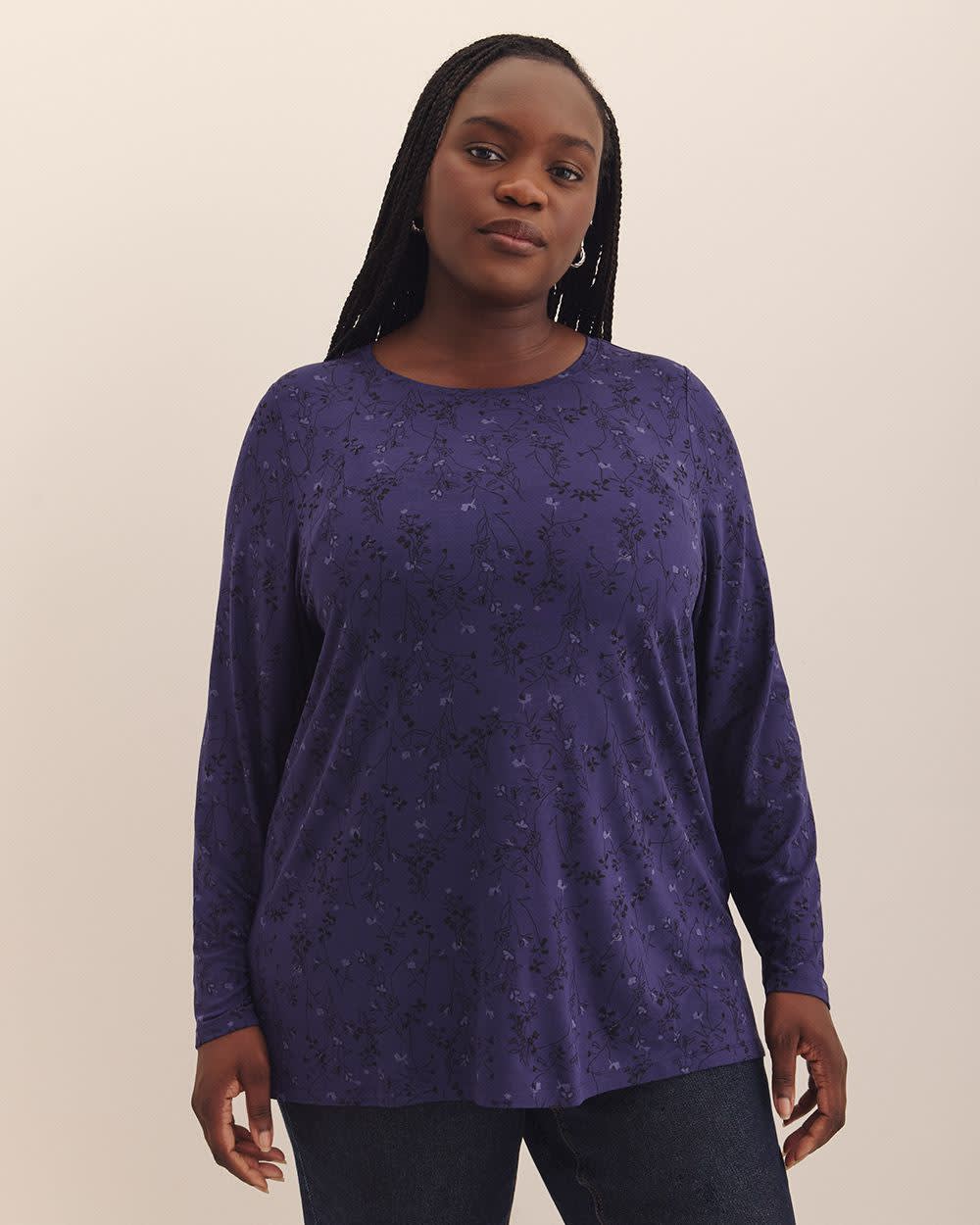 Responsible, Modern-Fit Long-Sleeve Tee - PENN. Essentials Astral aura printed