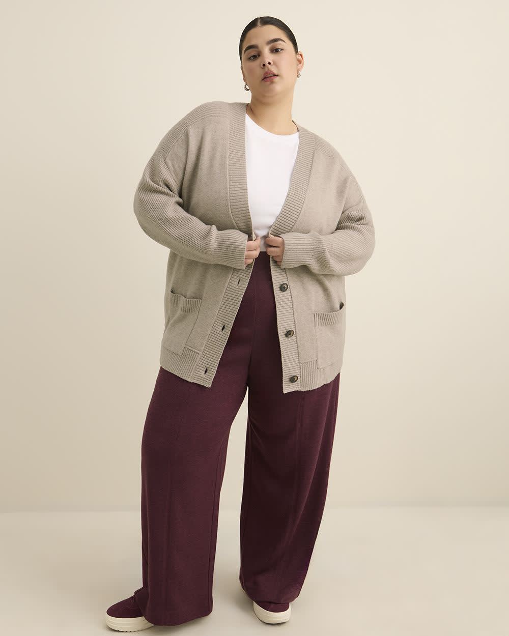 Relaxed-Fit Cardigan Dark oat taupe