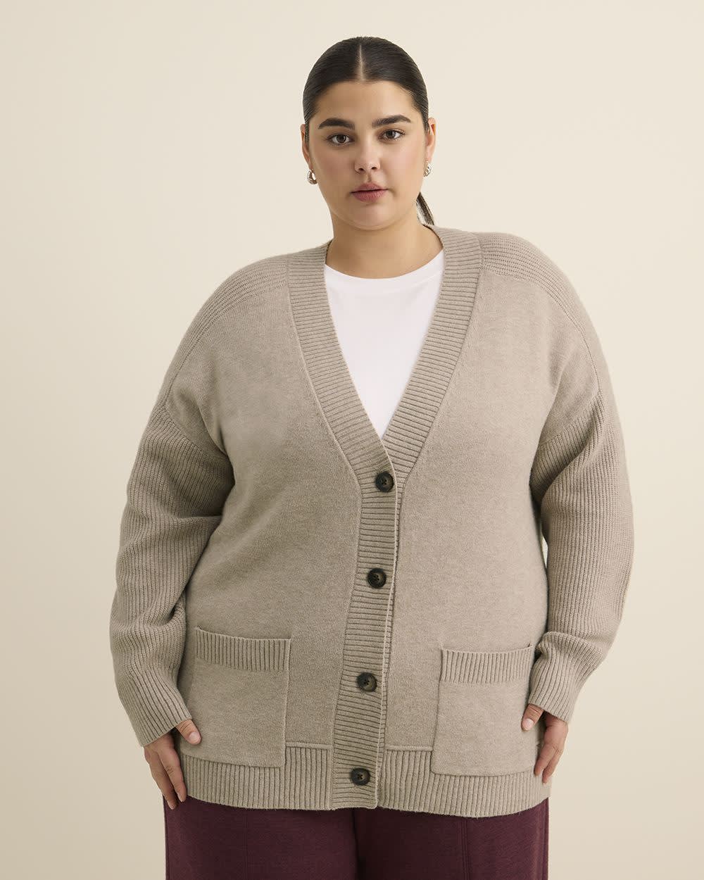 Relaxed-Fit Cardigan Dark oat taupe
