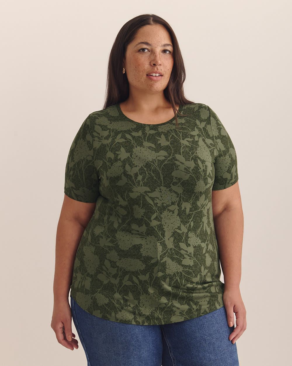 Responsible, Printed Modern-Fit Tee - Addition Elle - PENN. Essentials Thyme printed