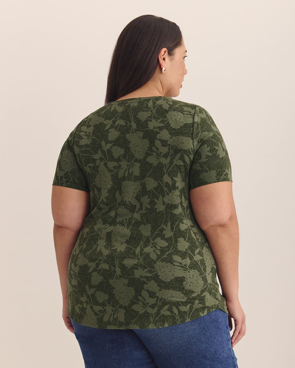 Responsible, Printed Modern-Fit Tee - Addition Elle - PENN. Essentials Thyme printed