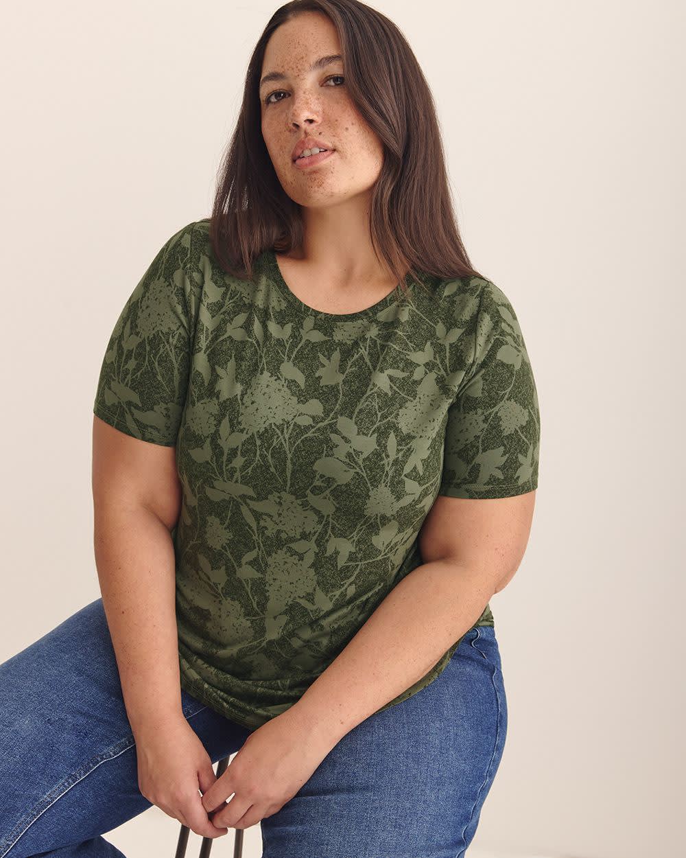 Responsible, Printed Modern-Fit Tee - Addition Elle - PENN. Essentials Thyme printed