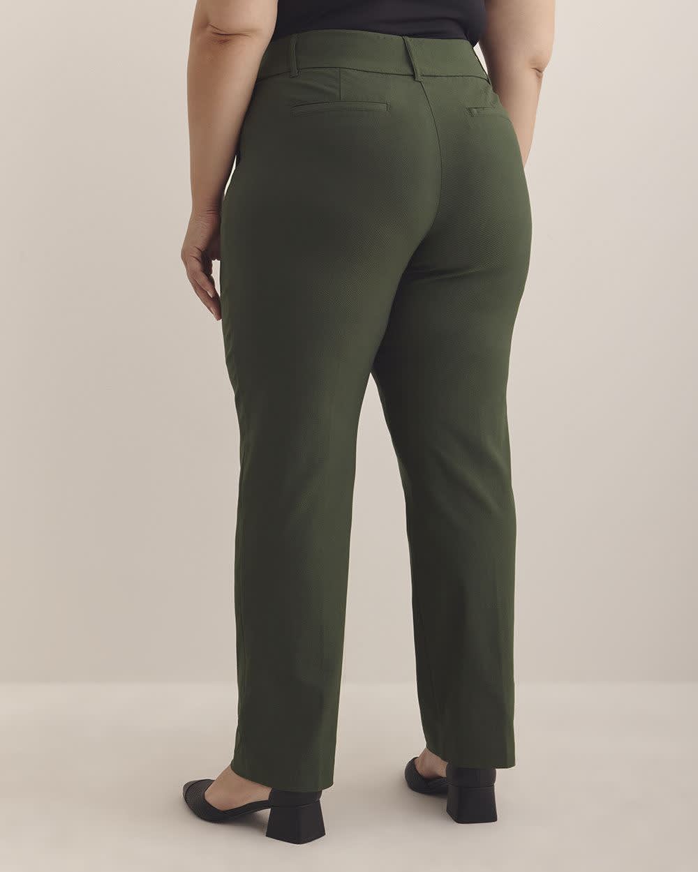 Petite, Green Straight-Leg Savvy Pant - PENN. Essentials Deep forest 3 Petite, Green Straight-Leg Savvy Pant - PENN. Essentials Deep forest