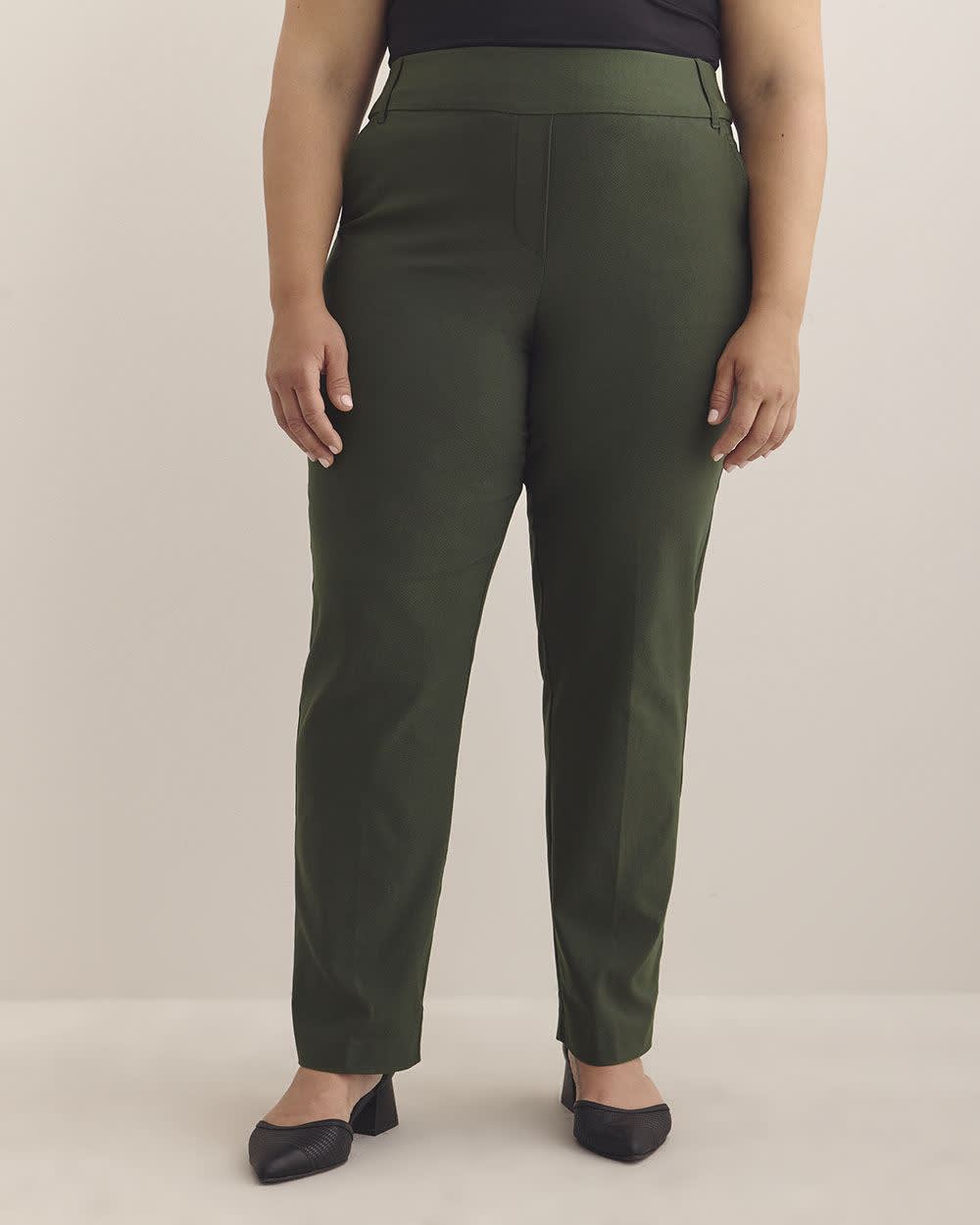 Green Straight-Leg Savvy Pant - PENN. Essentials Deep forest 2 Green Straight-Leg Savvy Pant - PENN. Essentials Deep forest