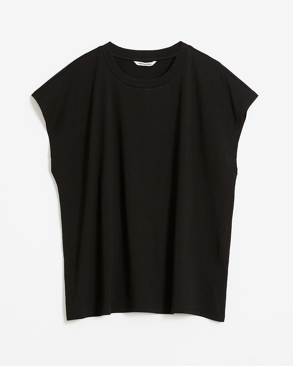 Extended-Sleeve Crewneck T-Shirt - PENN. Essentials Black