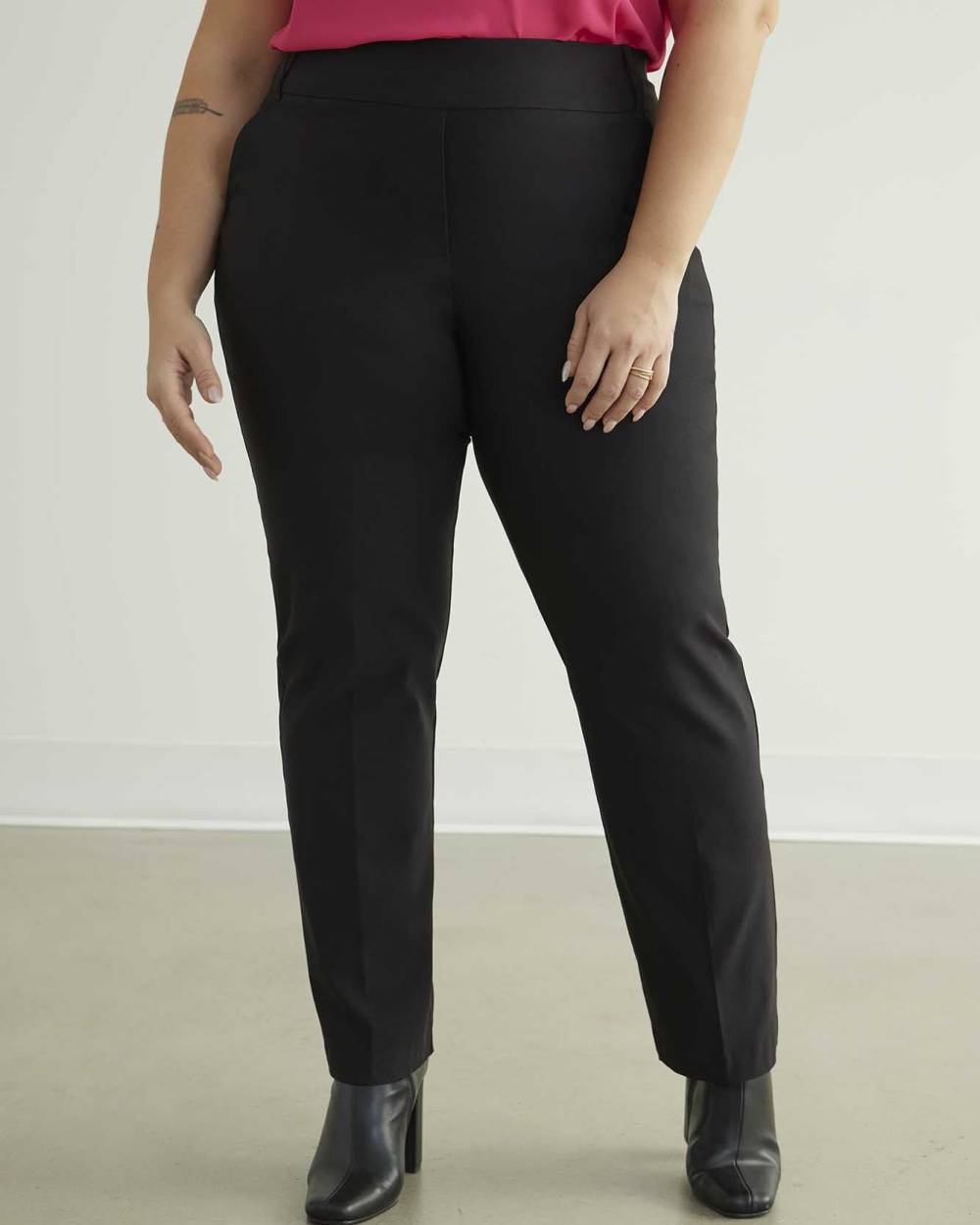 Responsible, Petite Savvy Fit Straight-Leg Pant - PENN. Essentials Black