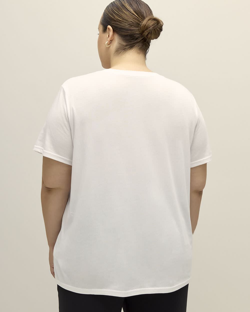 Boyfriend-Fit Short-Sleeve Tee - PENN. Essentials Bright White 3 Boyfriend-Fit Short-Sleeve Tee - PENN. Essentials Bright White