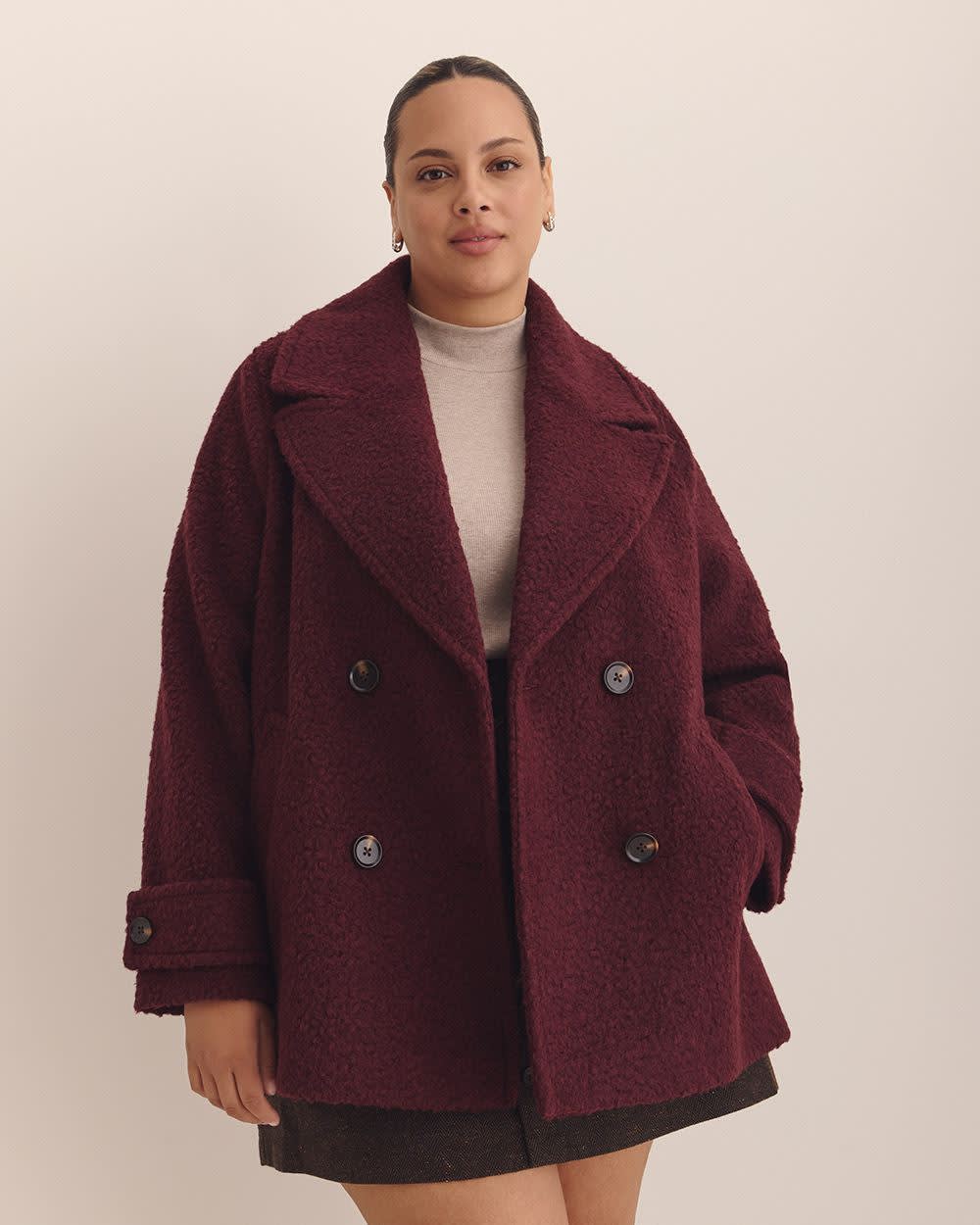 Bouclé Peacoat Burgundy-