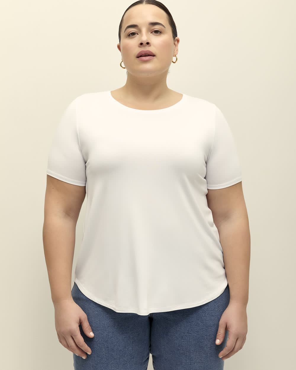 Modern-Fit Crew Neck T-Shirt - Addition Elle - PENN. Essentials Bright White 2 Modern-Fit Crew Neck T-Shirt - Addition Elle - PENN. Essentials Bright White