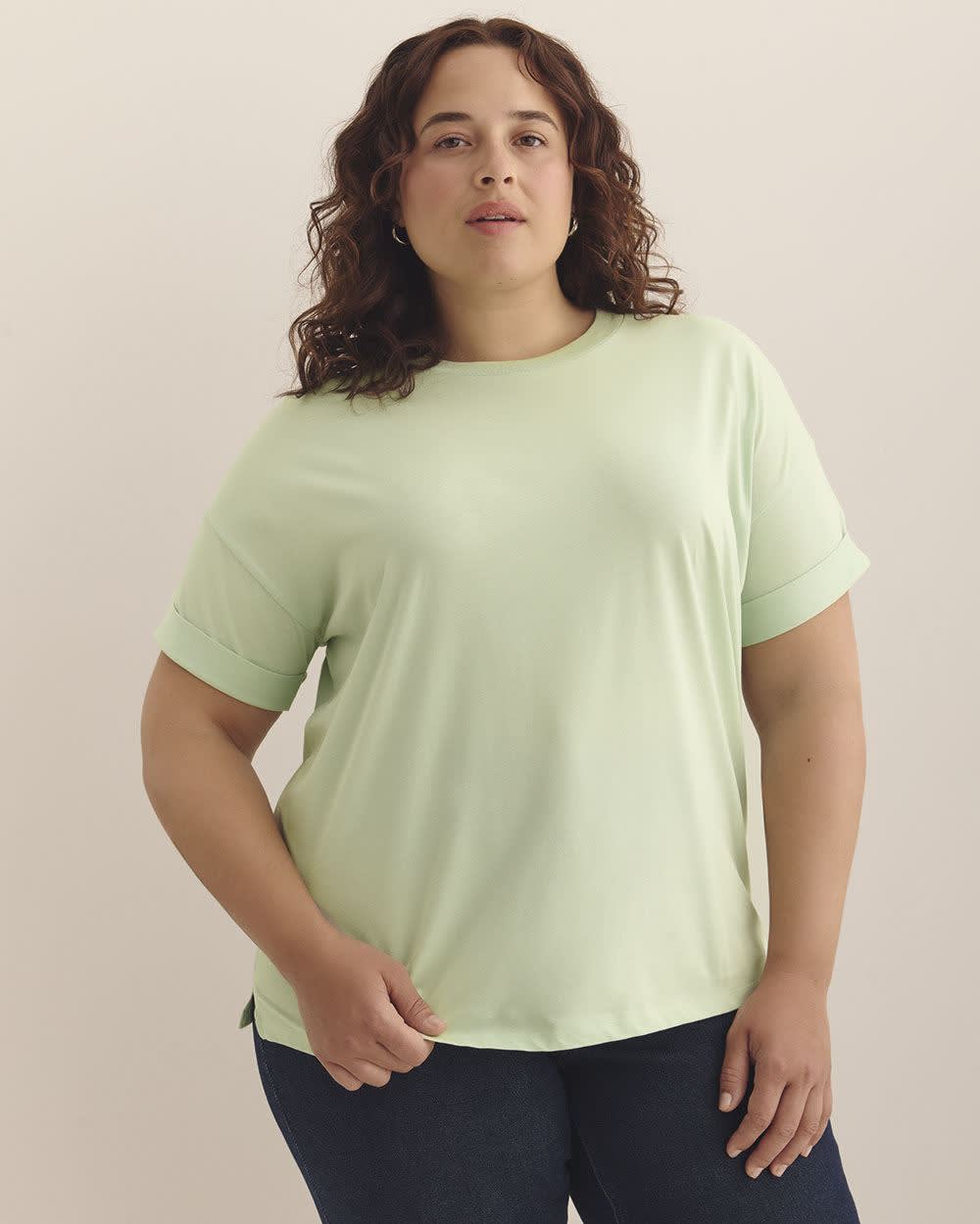 Boxy Short-Sleeve Crewneck T-Shirt - PENN. Essentials Spray