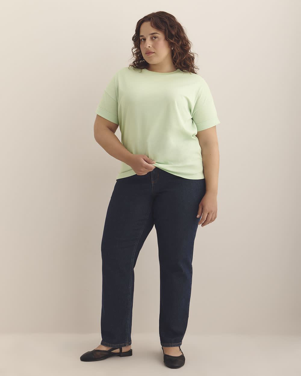 Boxy Short-Sleeve Crewneck T-Shirt - PENN. Essentials Spray