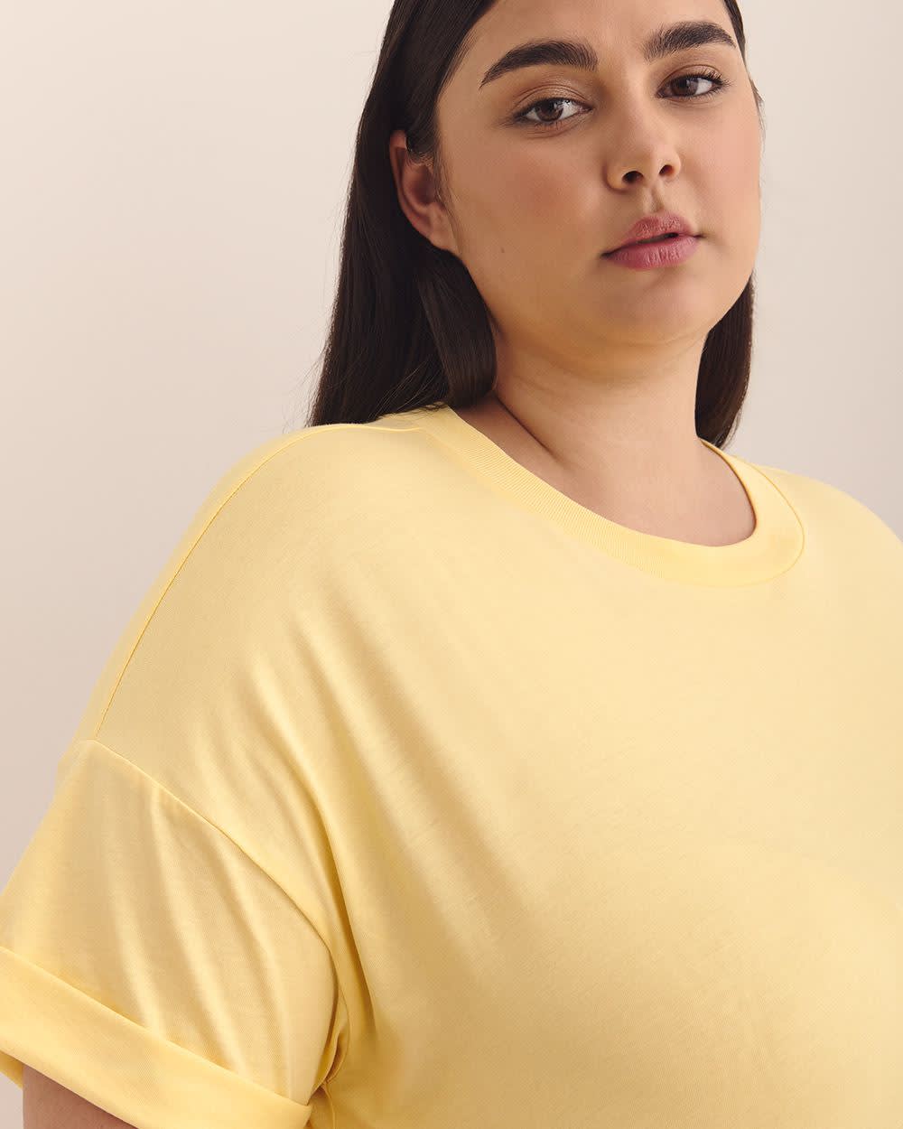 Boxy Short-Sleeve Crewneck T-Shirt - PENN. Essentials Italian Straw 4 Boxy Short-Sleeve Crewneck T-Shirt - PENN. Essentials Italian Straw