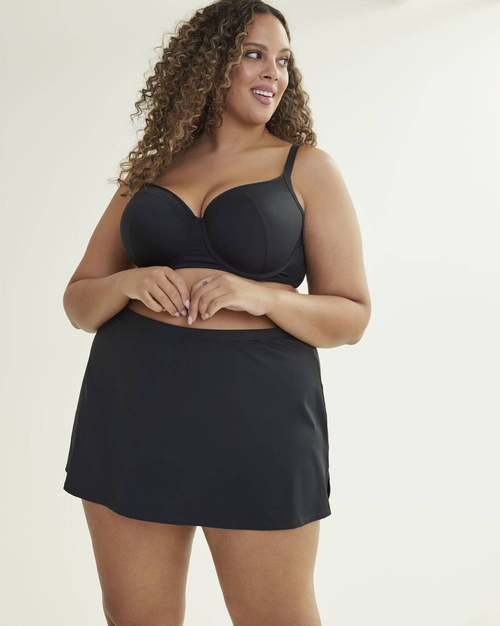 Basic Black Swim Skirt Black