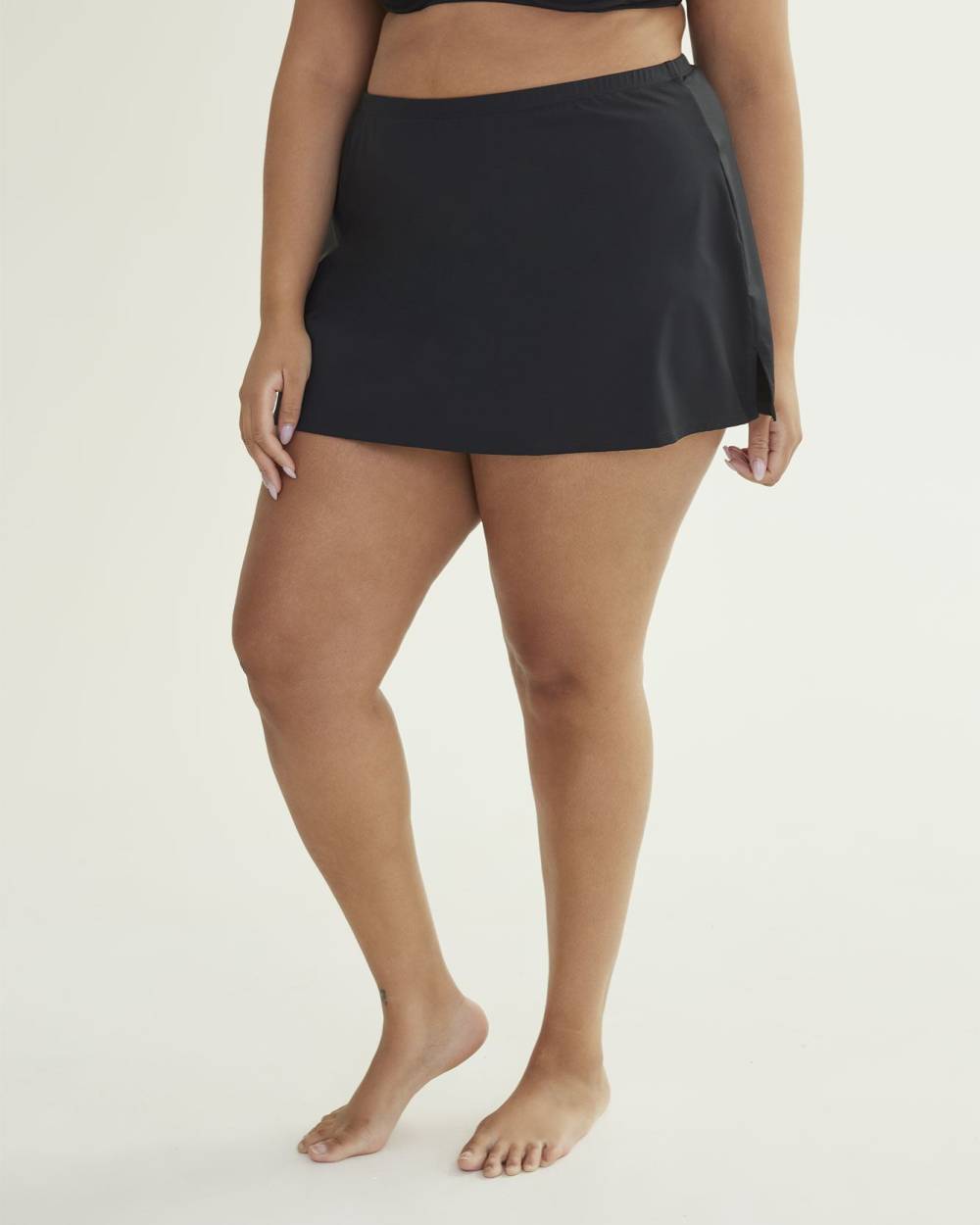Basic Black Swim Skirt Black