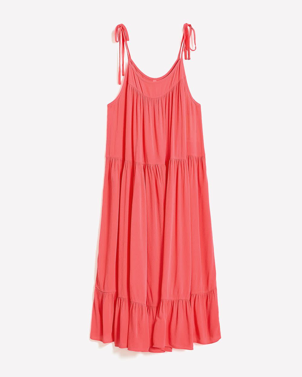 Long Crinkle Swim Cover-Up Dress Calypso coral 5 Long Crinkle Swim Cover-Up Dress Calypso coral