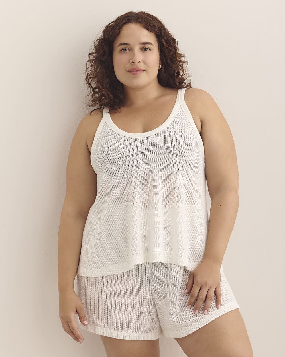 White Crocheted Cover-Up Cami Snow white 1 White Crocheted Cover-Up Cami Snow white