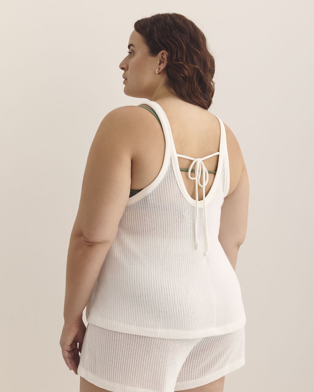 White Crocheted Cover-Up Cami Snow white 3 White Crocheted Cover-Up Cami Snow white