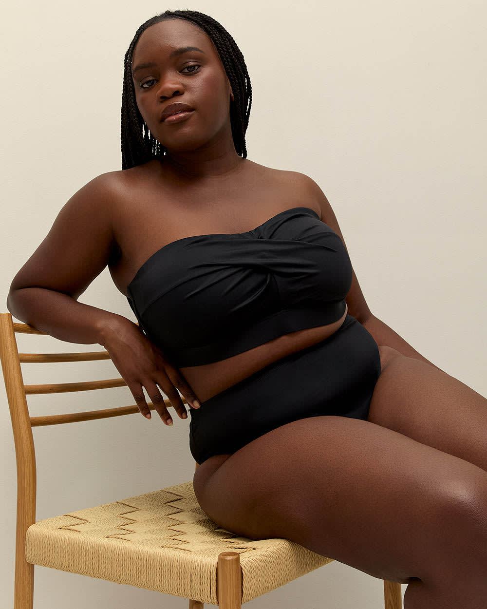 High-Rise Cheeky Swim Bikini Bottom Black 1 High-Rise Cheeky Swim Bikini Bottom Black