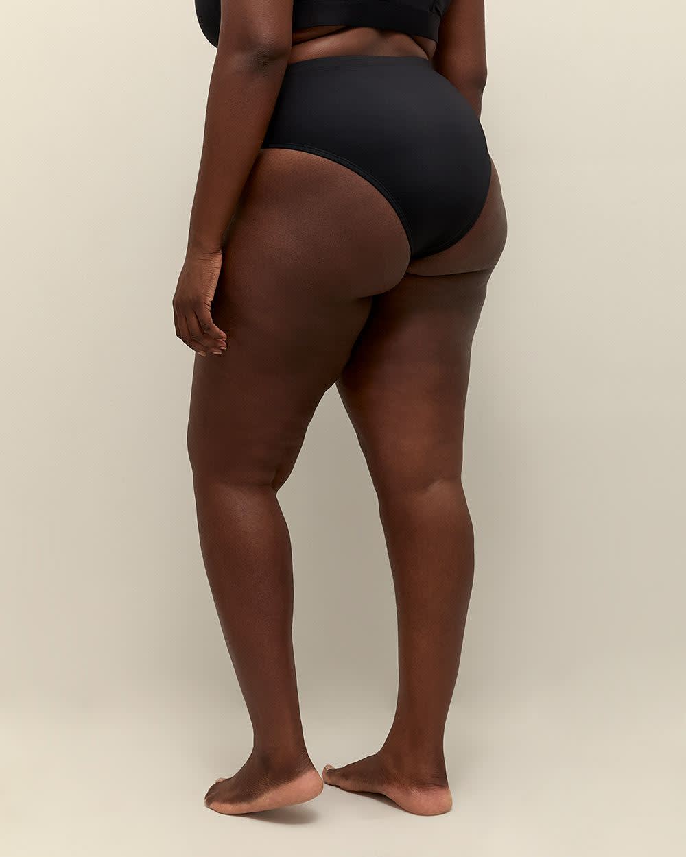 High-Rise Cheeky Swim Bikini Bottom Black 3 High-Rise Cheeky Swim Bikini Bottom Black
