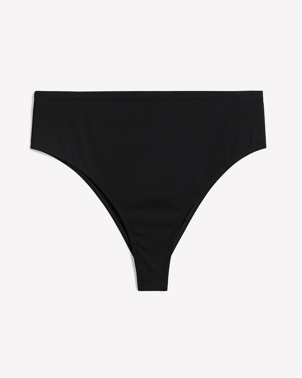 High-Rise Cheeky Swim Bikini Bottom Black 5 High-Rise Cheeky Swim Bikini Bottom Black