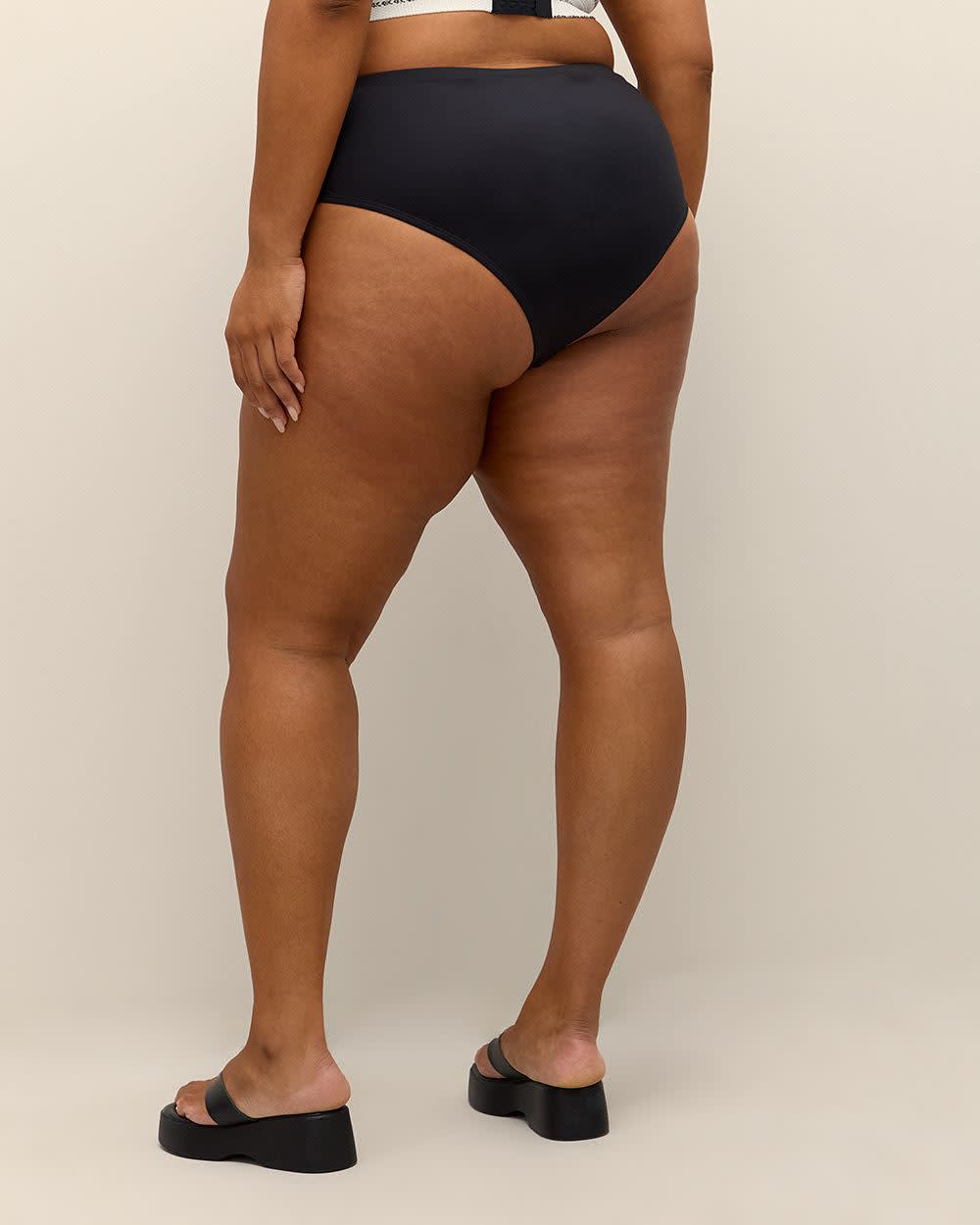 High-Rise Cheeky Bikini Swim Bottom with Lace-Up on Sides Black 3 High-Rise Cheeky Bikini Swim Bottom with Lace-Up on Sides Black