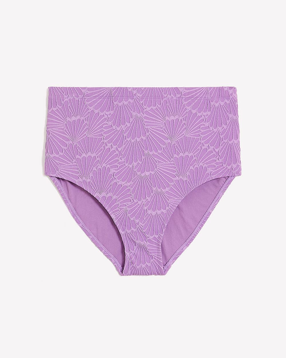 Textured Lavender High-Waisted Swim Brief English lavender