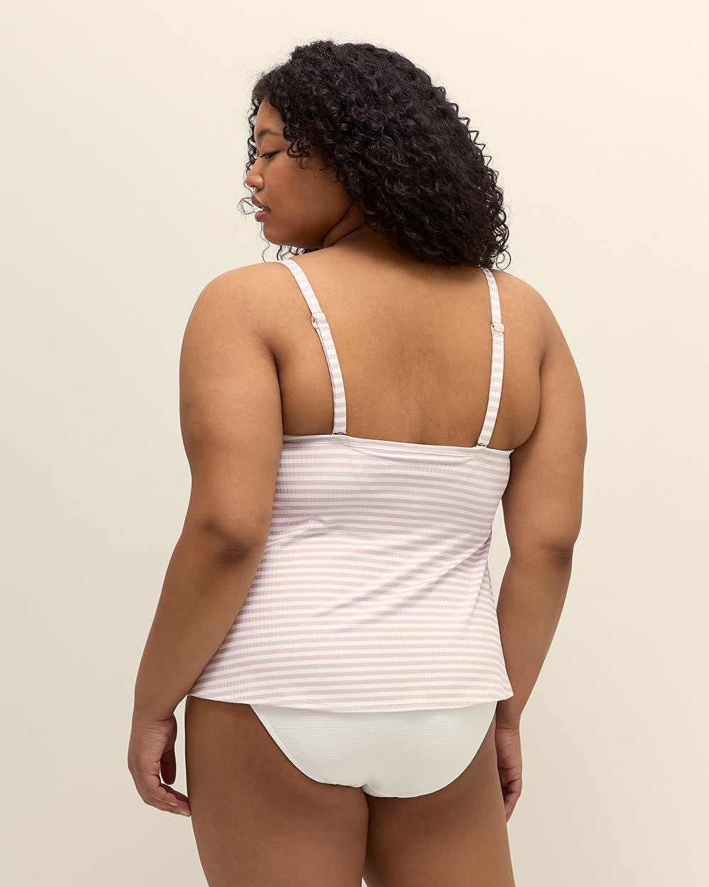 Striped Underwire Tankini Top Lavender frost 3 Striped Underwire Tankini Top Lavender frost