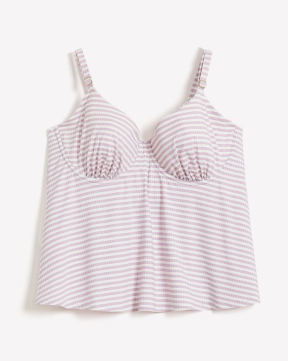 Striped Underwire Tankini Top Lavender frost 6 Striped Underwire Tankini Top Lavender frost