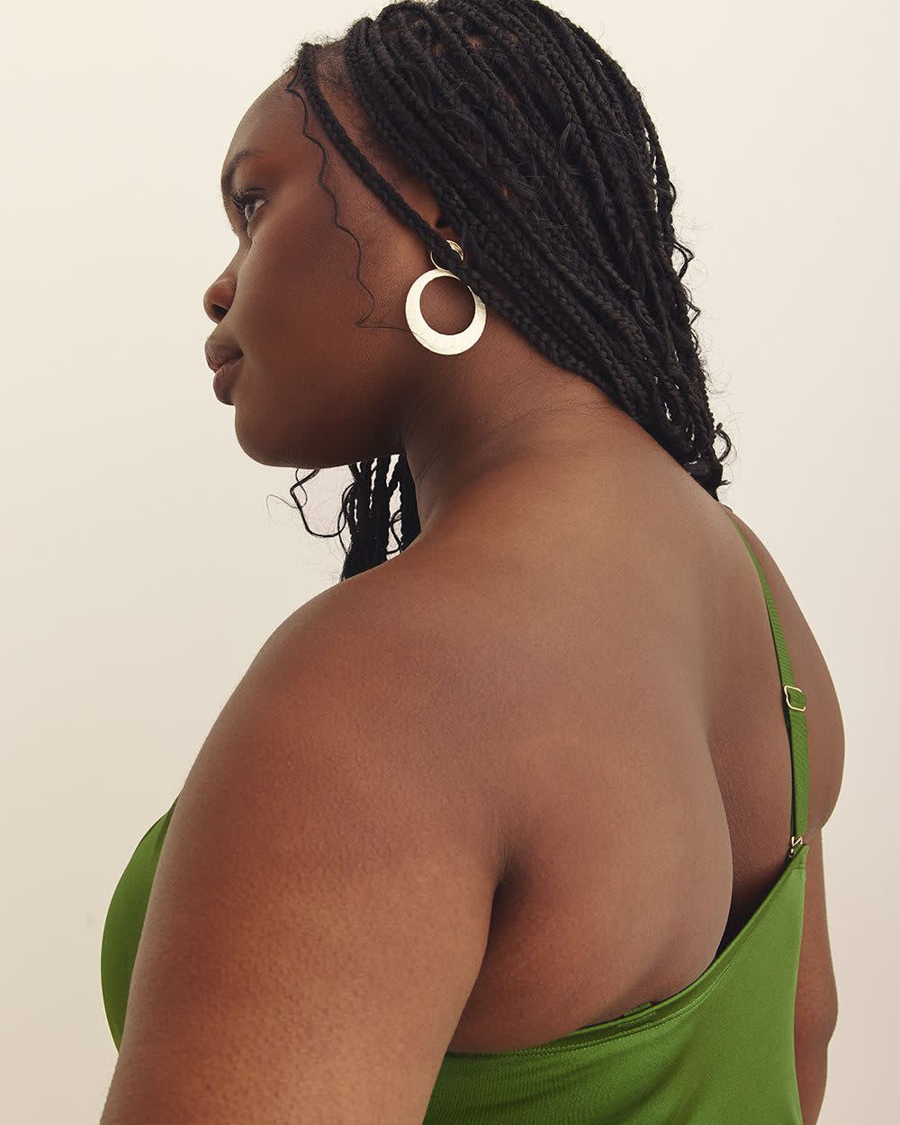 Green One-Shoulder Tankini Top TWIST OF LIME