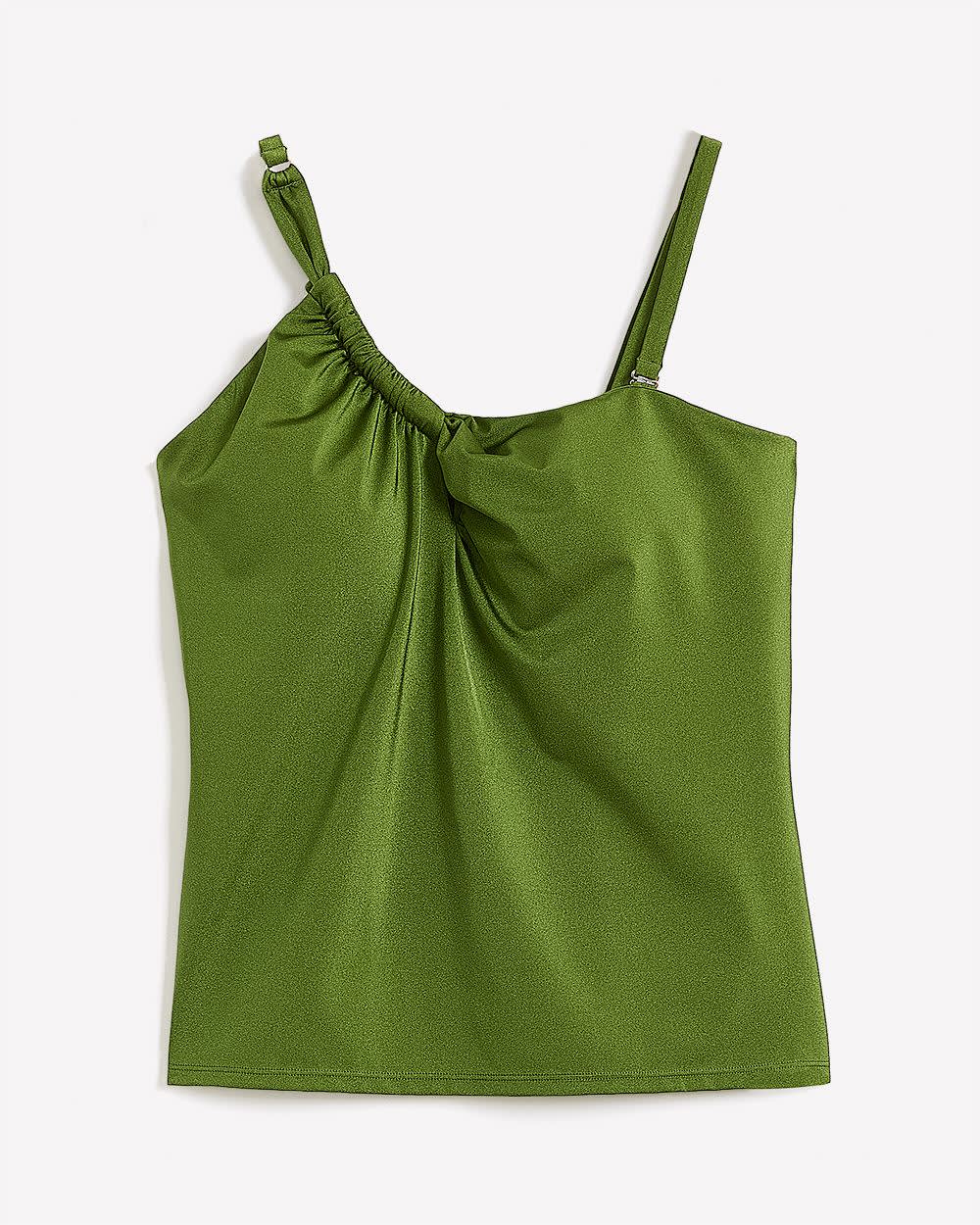 Green One-Shoulder Tankini Top TWIST OF LIME