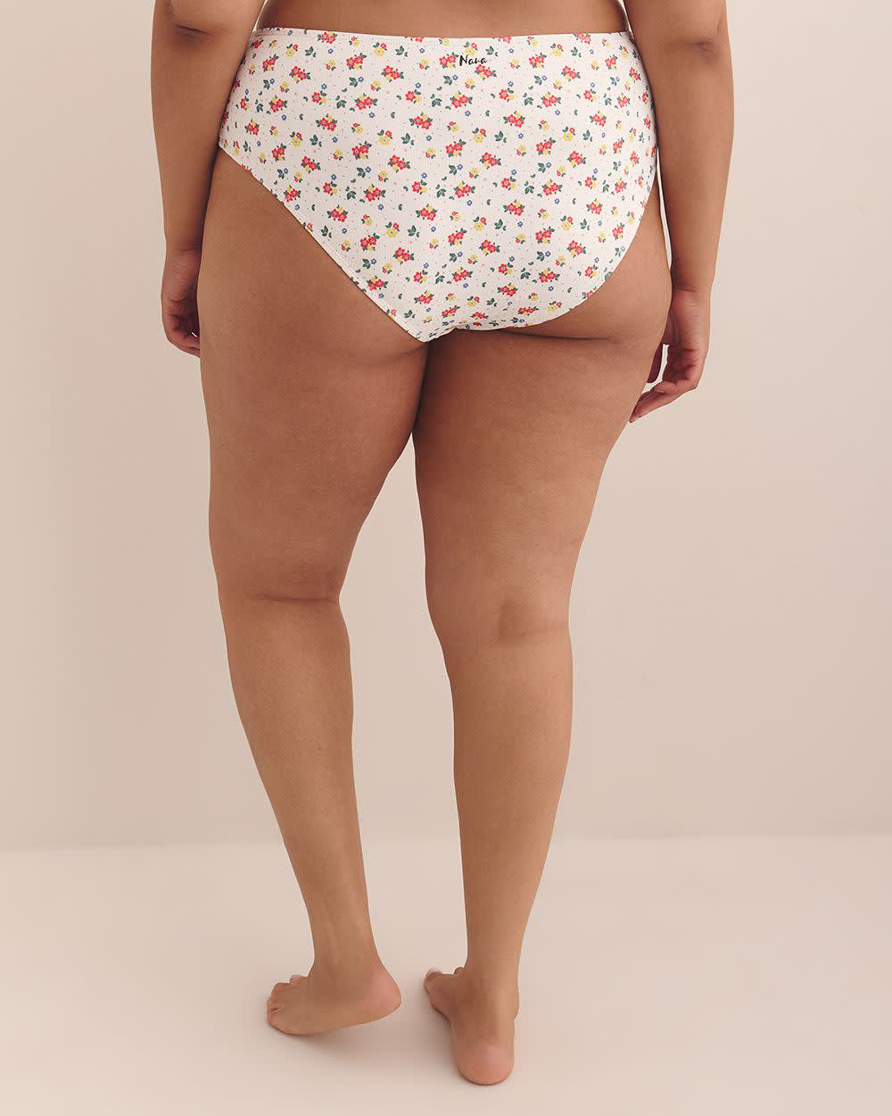 White Floral Silvia High-Waisted Bikini Brief - Nana The brand Bright white printed 3 White Floral Silvia High-Waisted Bikini Brief - Nana The brand Bright white printed