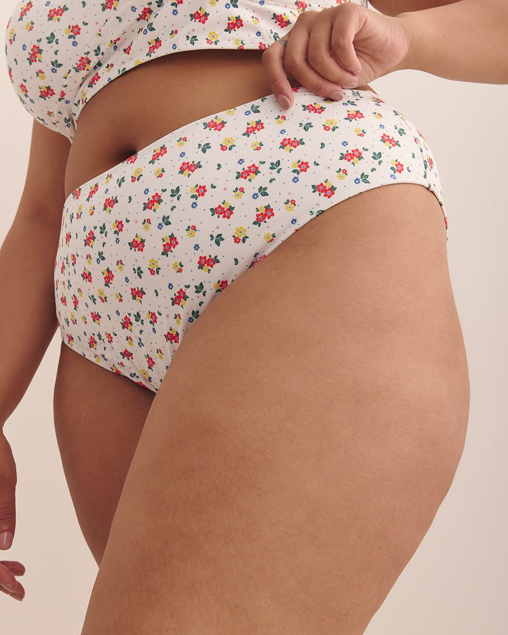 White Floral Silvia High-Waisted Bikini Brief - Nana The brand Bright white printed 4 White Floral Silvia High-Waisted Bikini Brief - Nana The brand Bright white printed