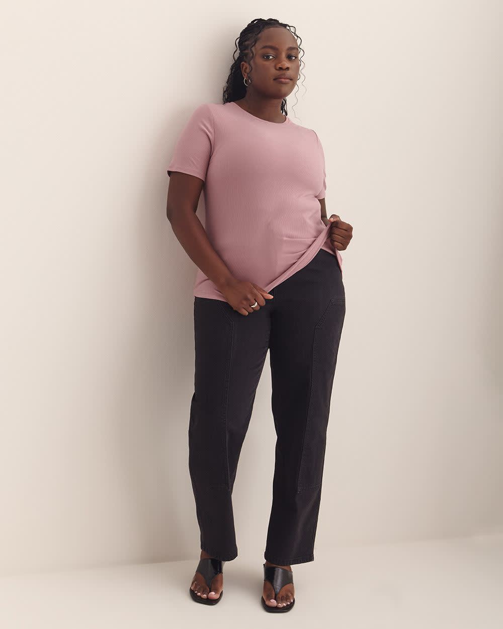 Responsible, Modern Fit Ribbed Tee - Addition Elle - PENN. Essentials Nostalgia rose 2 Responsible, Modern Fit Ribbed Tee - Addition Elle - PENN. Essentials Nostalgia rose