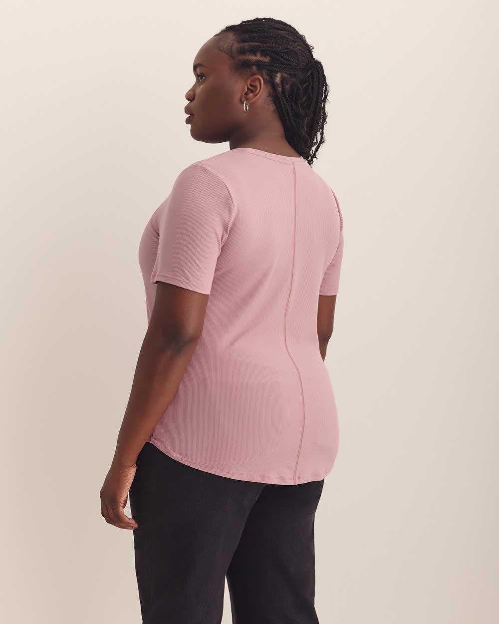 Responsible, Modern Fit Ribbed Tee - Addition Elle - PENN. Essentials Nostalgia rose 3 Responsible, Modern Fit Ribbed Tee - Addition Elle - PENN. Essentials Nostalgia rose