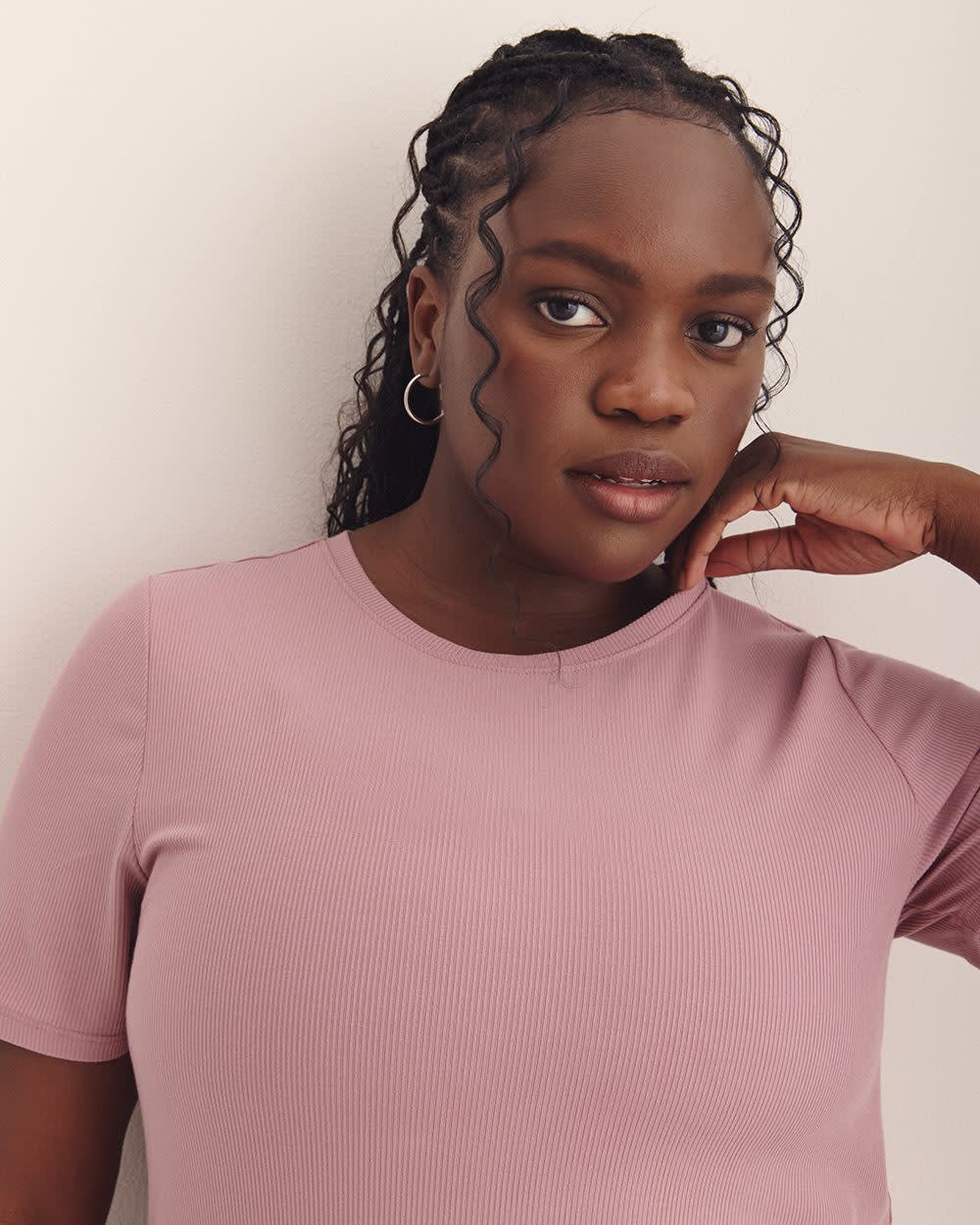 Responsible, Modern Fit Ribbed Tee - Addition Elle - PENN. Essentials Nostalgia rose 4 Responsible, Modern Fit Ribbed Tee - Addition Elle - PENN. Essentials Nostalgia rose