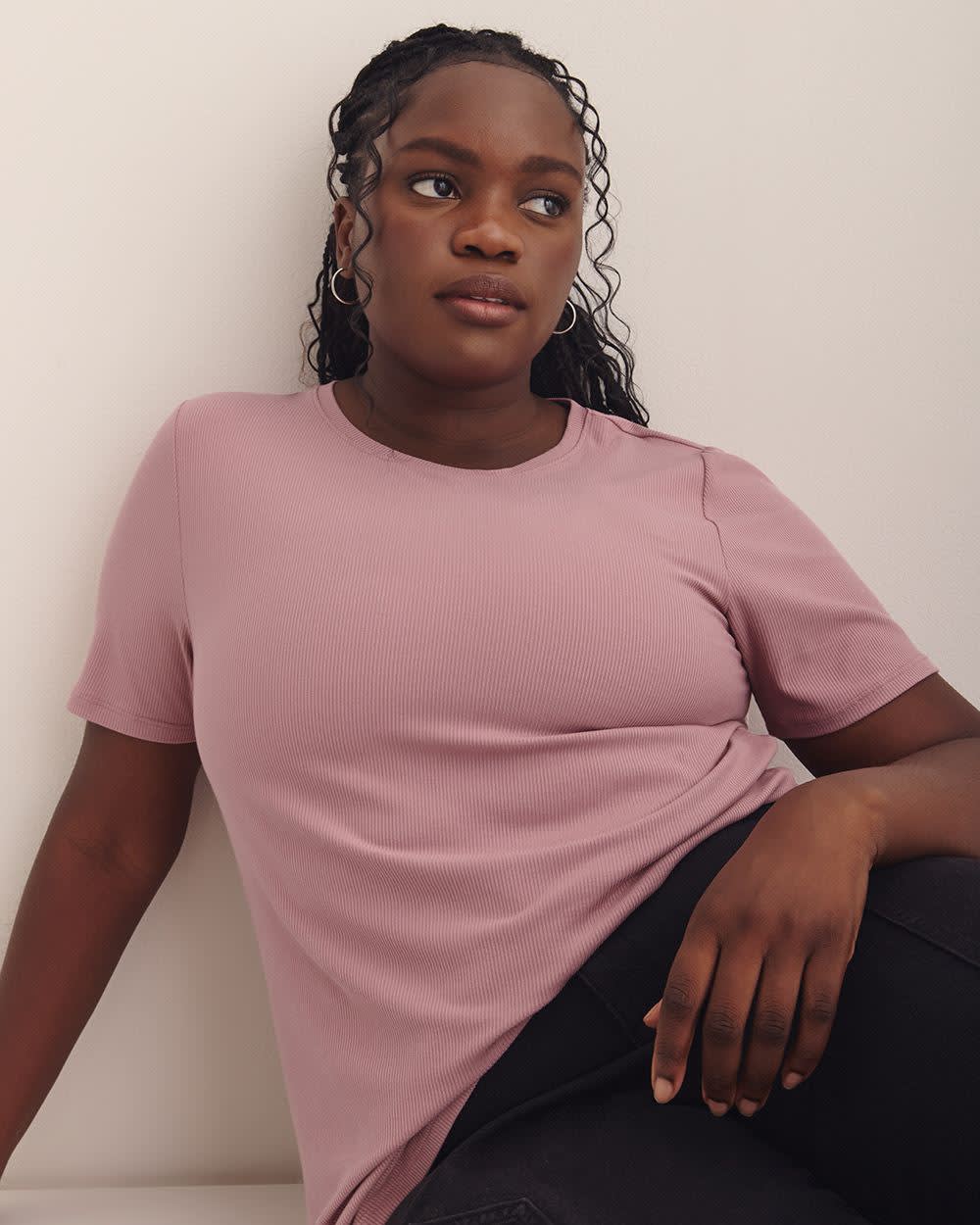 Responsible, Modern Fit Ribbed Tee - Addition Elle - PENN. Essentials Nostalgia rose 5 Responsible, Modern Fit Ribbed Tee - Addition Elle - PENN. Essentials Nostalgia rose