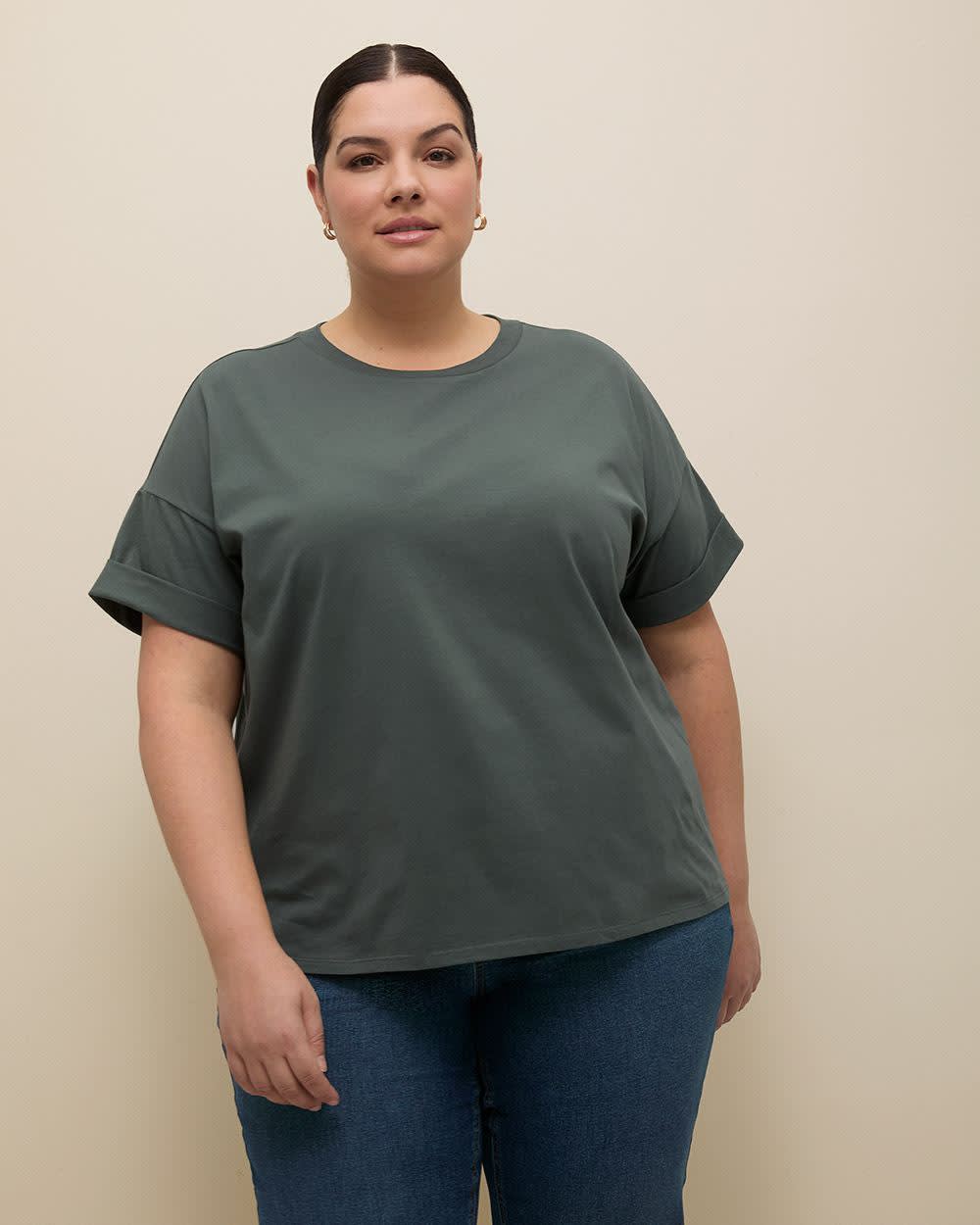 Boxy Short-Sleeve Cotton T-Shirt - PENN. Essentials Urban Chic